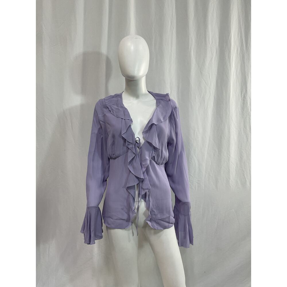 Reformation Lavender Ruffle Blouse